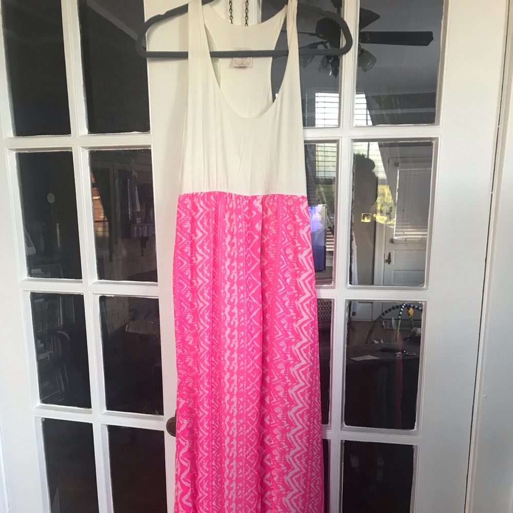 Pink and white Maxi Dress
